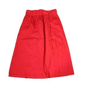 Vintage 1970s Wrap Skirt Womens Size Small Red Cotton Blend USA